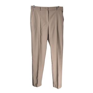 H&M Womens Pants Beige High Waisted Stretch Straight Tapered Tailored Trousers 6